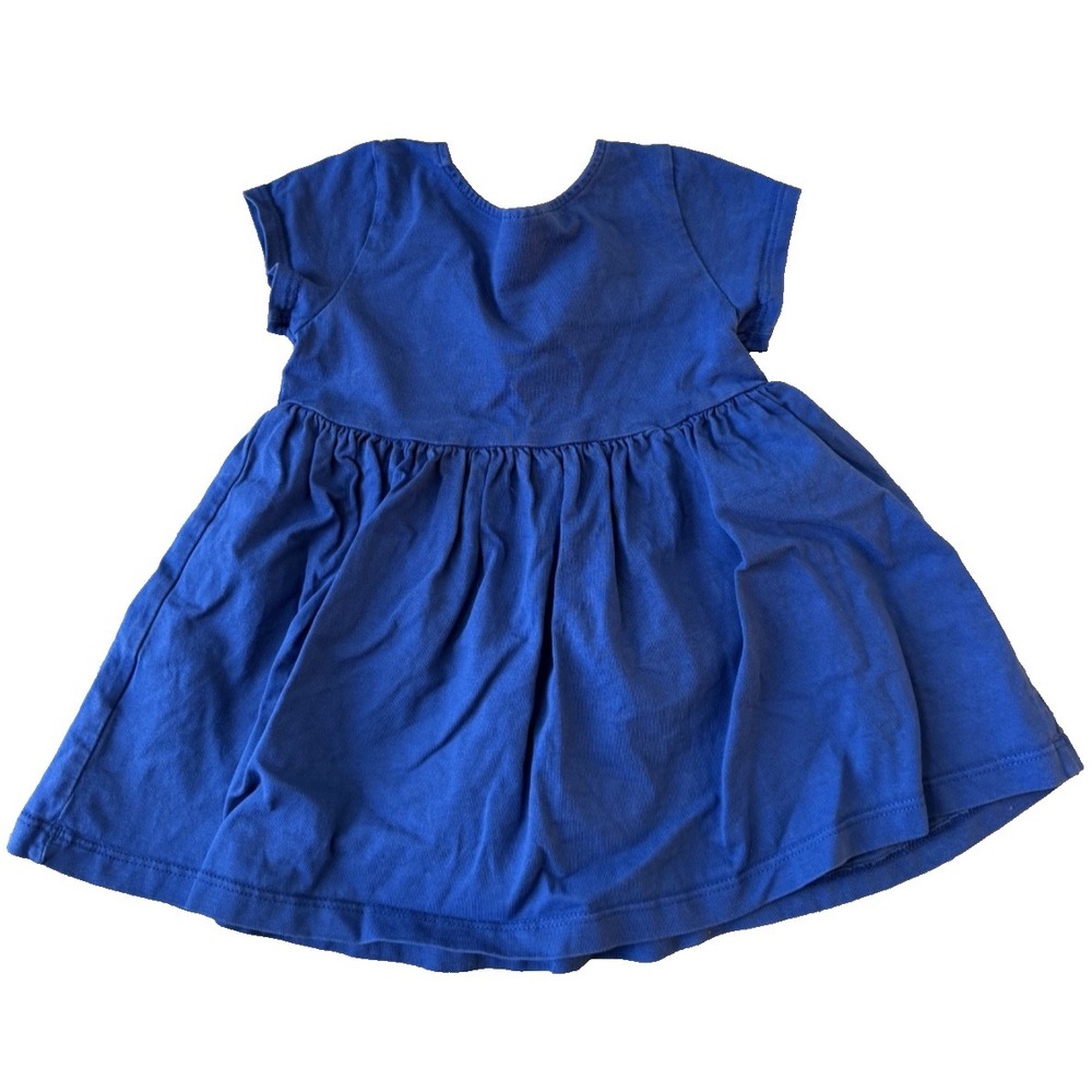 Hanna Andersson Toddler Girls Navy Blue Short Sleeve Dress 100% Cotton Sz 2T‎ - Picture 2 of 4